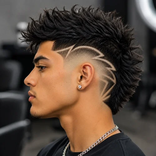 Burst Fade with Hair Designs – Creative Modern Hairstyle